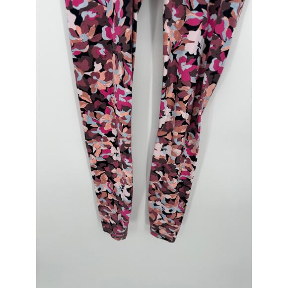 Athleta Transcend Stash Tight Leggings Women XXS Purple Pink Floral 23" Inseam - Picture 4 of 7